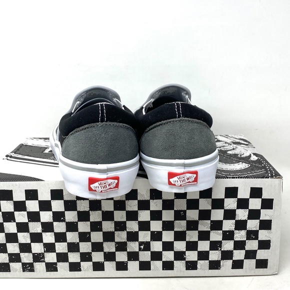 VANS Skate Slip On Shoes Suede Low Top Black Gray For Men Sneakers VN0A5FCAN42 - Picture 7 of 11